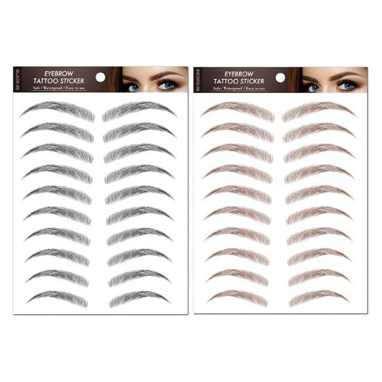 2 Sheets Waterproof Eyebrow Tattoo Stickers Hair-Like Natural Fake Eyebrows Makeup Accessories for Women Girls