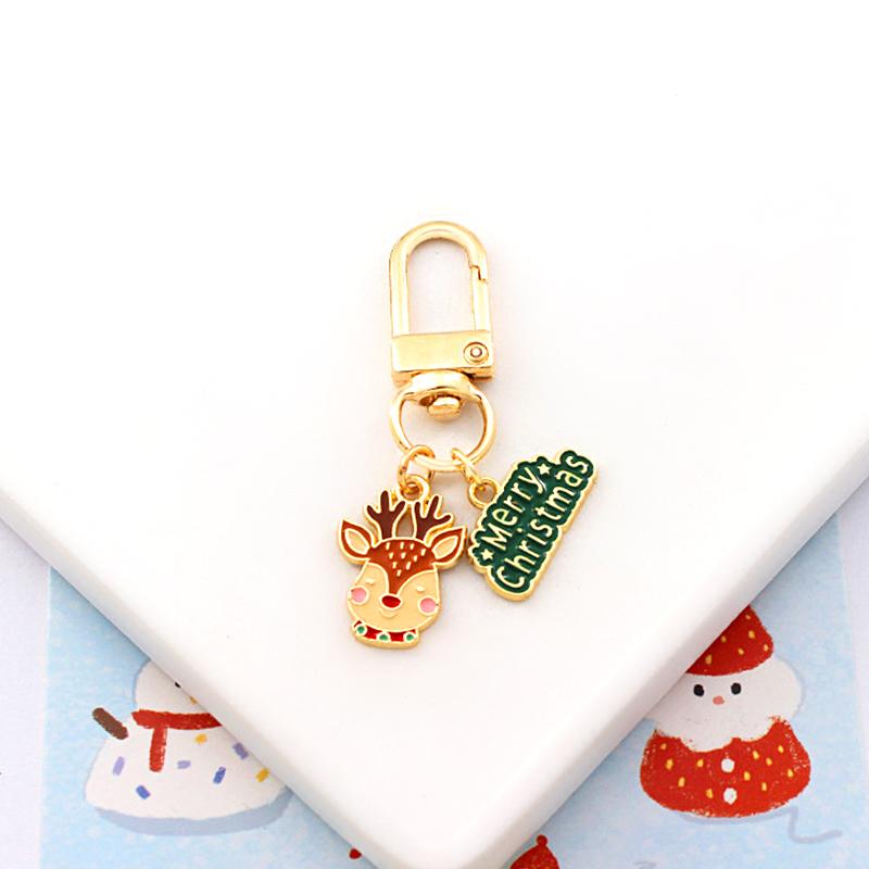 1PC Pendant Elk Santa Cute Christmas Keychain Funny Cartoon Accessories Bag Snowflake Women