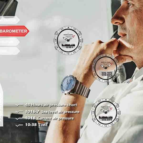 NORTH EDGE Men Dive Sports Digital Watch Mens Watches Military Army Luxury Full Steel Business Waterproof 200m Altimeter Compass