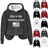Ladies Fashion Casual Long Sleeve Printed Round Neck Hoodie Pullover Top
