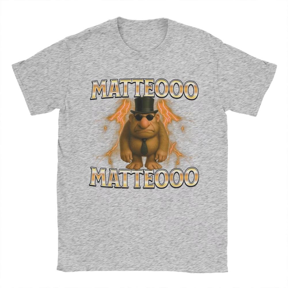 Матео Матео Забавные Итальянские Мозголомные Мемы Мужские Женские Футболки Повседневная Футболка С Коротким Рукавом С Круглым Вырезом Хлопковые Топы Больших Размеров