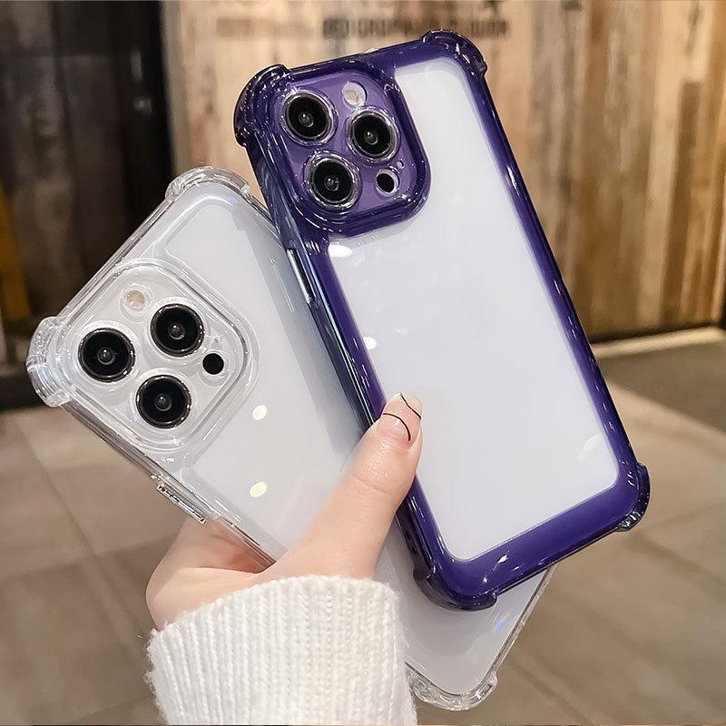 Ударопрочный усиленный прозрачный акриловый чехол с углами для iPhone 16 15 14 13 12 11 Pro Max Plus XR XS защитная жесткая задняя крышка