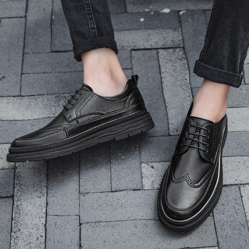 Fashion Handmade Men Coiffeur Shoes Lace-Up Trend Shoes Brand Mens Oxfords Shoes Luxury Leather Men High-quality Tooling Casual Shoes