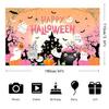 Backdrop Banner Pink Halloween Photography Background 6x3.6ft Happy Halloween