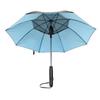 Sun Umbrella with Fan Mister 190T Vinyl Fiberglass UV Proof Long Handle Electric Sun Umbrella for