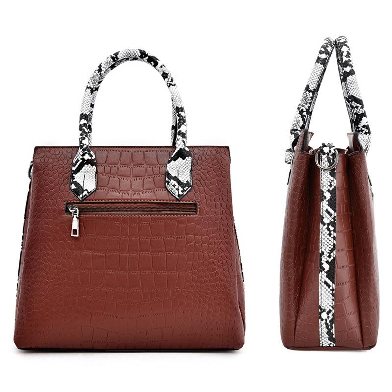 Модная большая сумка новая однотонная сумка с тиснением под крокодила сумка с тиснением под змею ручная сумка через плечо женская сумка