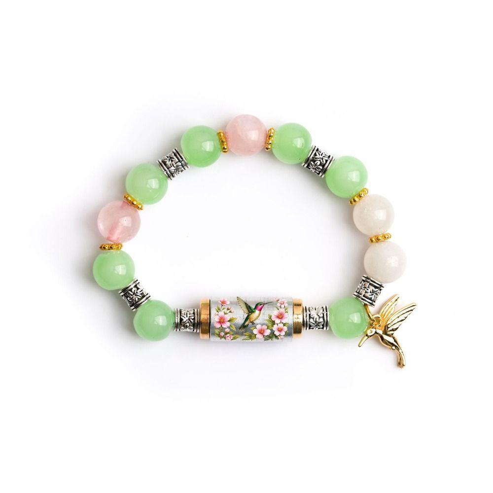 with Pendant Hummingbird Bracelet Elastic Beaded Bracelet Metal Tube Crystal Bracelet Party Favors