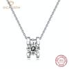 S925 Silver Inlaid 1ct Color Zircon Classic Bull Head Series Pendant Wedding Jewelry Clavicle Chain