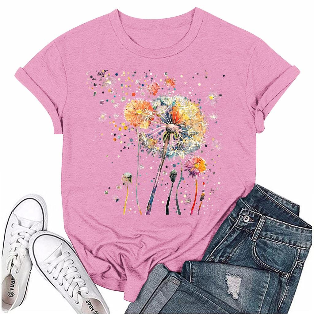 Женская мода с принтом, круглым вырезом, коротким рукавом, футболка, пуловер, топ