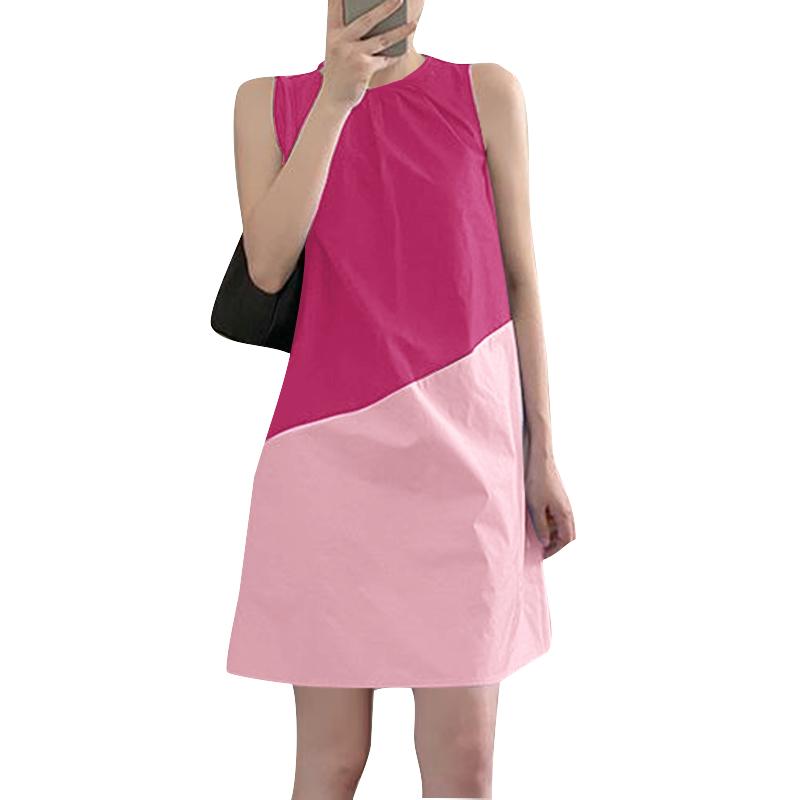 ZANZEA Женское повседневное платье-майка без рукавов с круглым вырезом