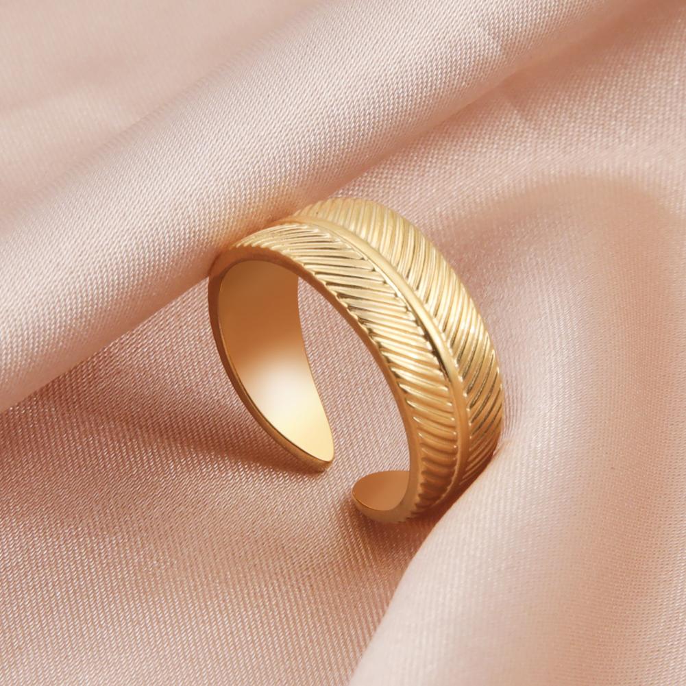 Xiaomi Skyrim Fashion Leaves Women Rings Gold Color Stainless Steel Adjustable Engagement Finger Ring Mother Day Gift 2026 Jewelry
