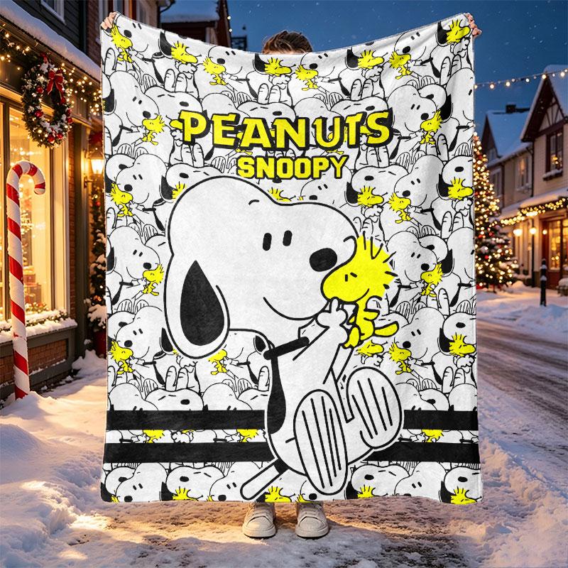 Snoopy Pattern Blanket for Home Decoration, Bed, Sofa, Car Travel, Camping, Suitable for All Seasons, Birthday Christmas Gift