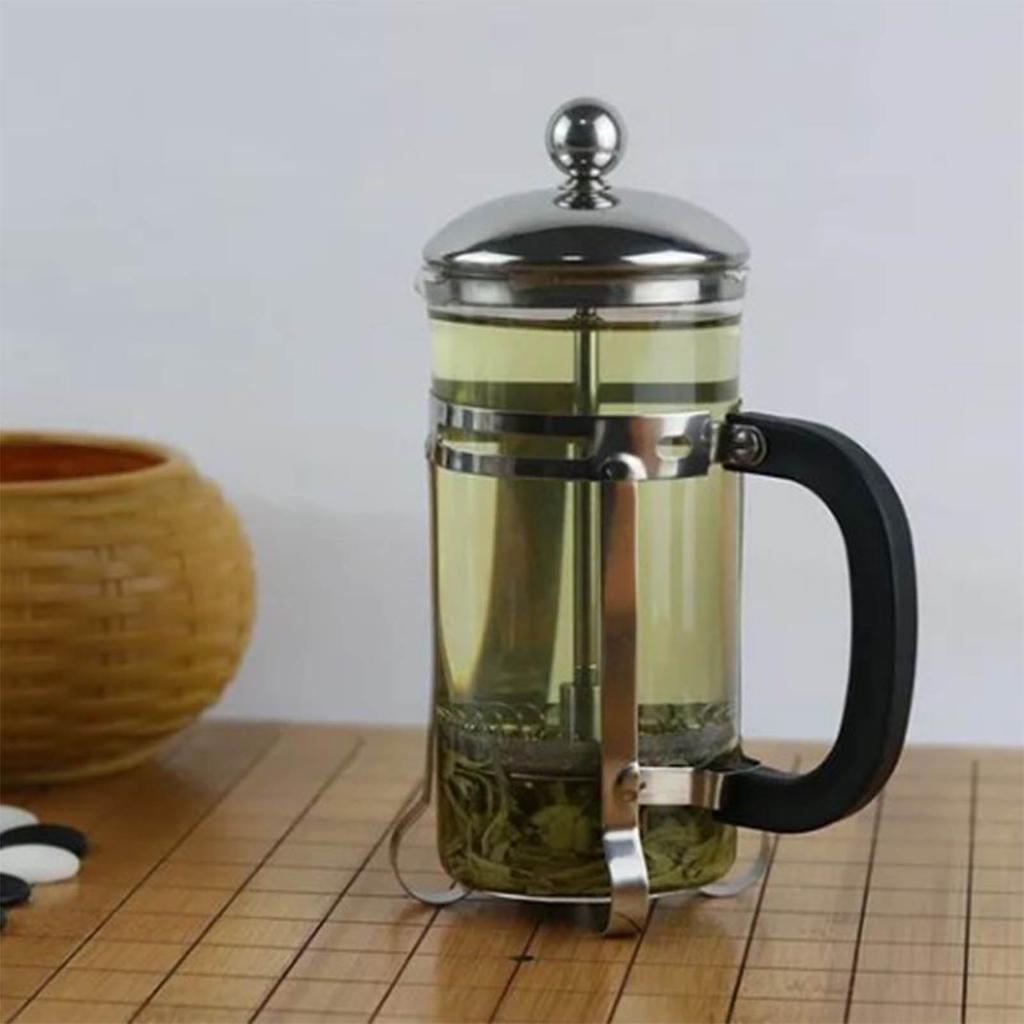 Стеклянный пресс-горшок 600 мл Прозрачный фильтр из нержавеющей стали Термостойкий Пресс для быстрого приготовления кофе