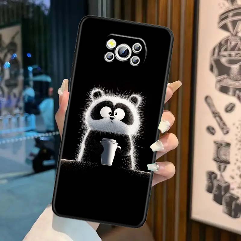 Аниме мультяшный кот иллюстрация Чехол для телефона Для Xiaomi Mi Poco F3 F4 F5 F6 X3 X4 X5 X6 X7 M3 M4 M5 M6 M7 GT Pro 5G Черный
