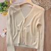 Sun Knit Cardigan for Women Long Sleeve V-Neck Button Up Thin Ice Silk Coat Summer Ribbed Cropped Top for Outdoor Travel Work Beach