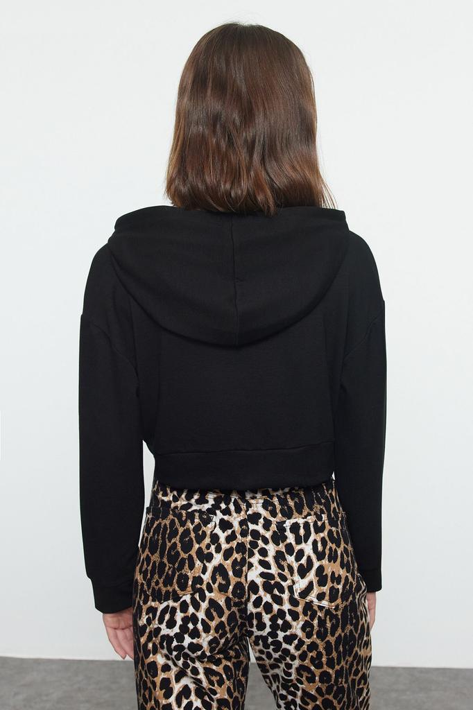 Женская модная стильная толстовка с каменным воротником на молнии, мягкая на ощупь укороченная короткая трикотажная толстовка обычного кроя