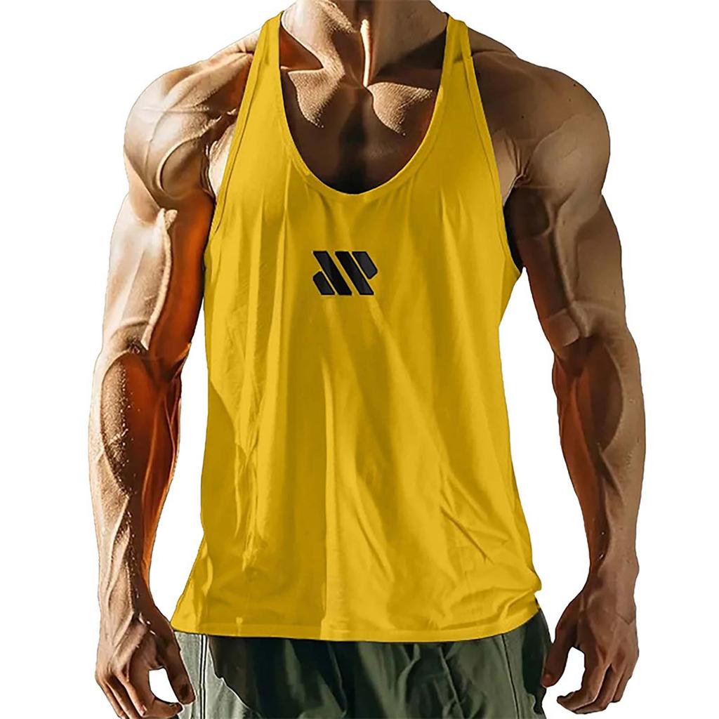 Мужской жилет без рукавов с принтом, свободный узкий жилет, спортивный топ для фитнеса