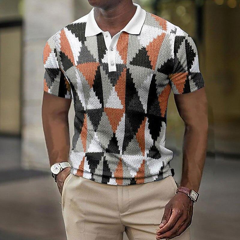 Мужская футболка поло с коротким рукавом, топы с 3D-принтом, модные, из полиэстера, дышащие, удобные, футболки поло