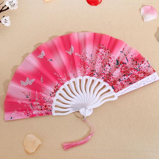 Складной вентилятор с глянцевой текстурой. Красивые различные стили. Гладкая поверхность. Тонкая работа. Украшение. Ткань Оксфорд. Ручной вентилятор в китайском стиле. Товары для дома.