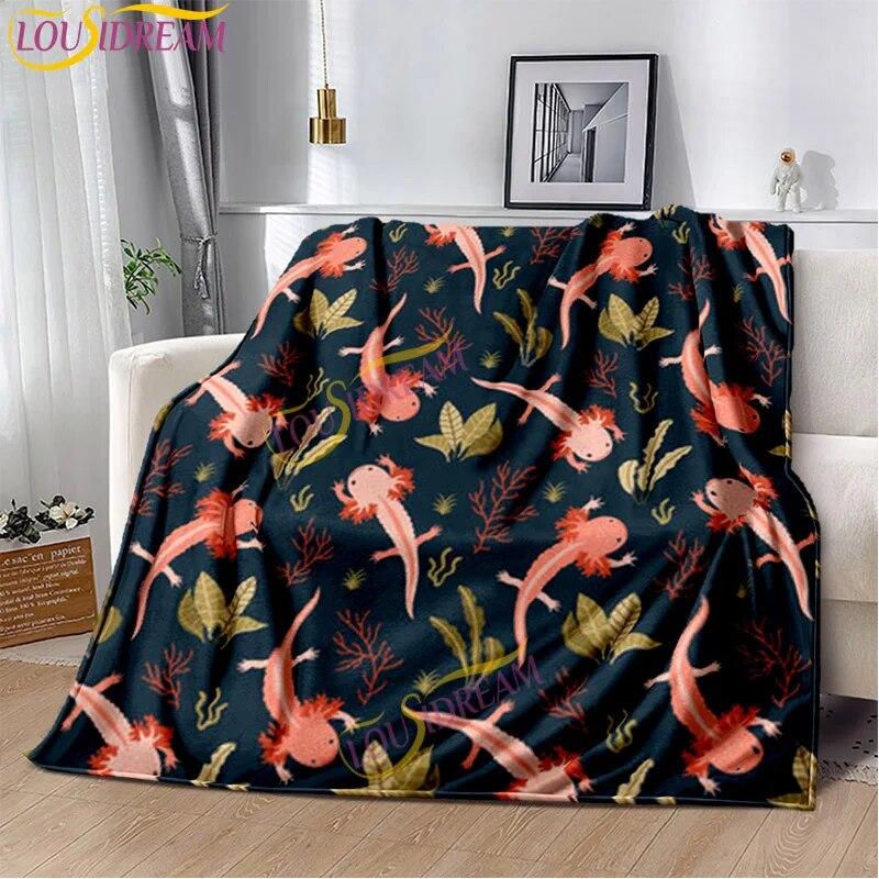 Мягкое плюшевое постельное белье с изображением животных Ajolote, диван для гостиной, спальня, кровать, одеяла для пикника, милое подарочное одеяло с принтом аксолотля