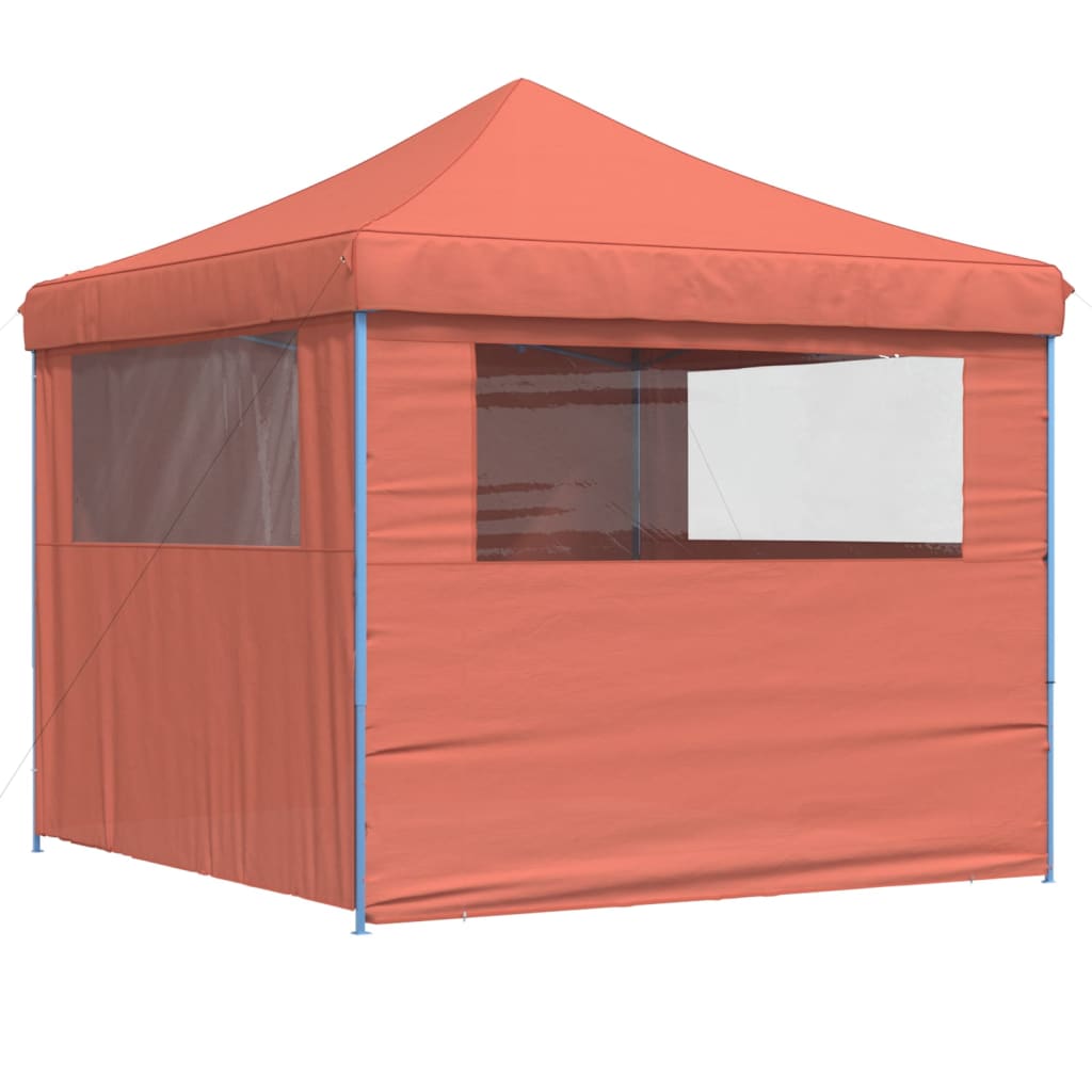 Pop Up Party Tent Foldable with 4 Side Panels Terracotta Red