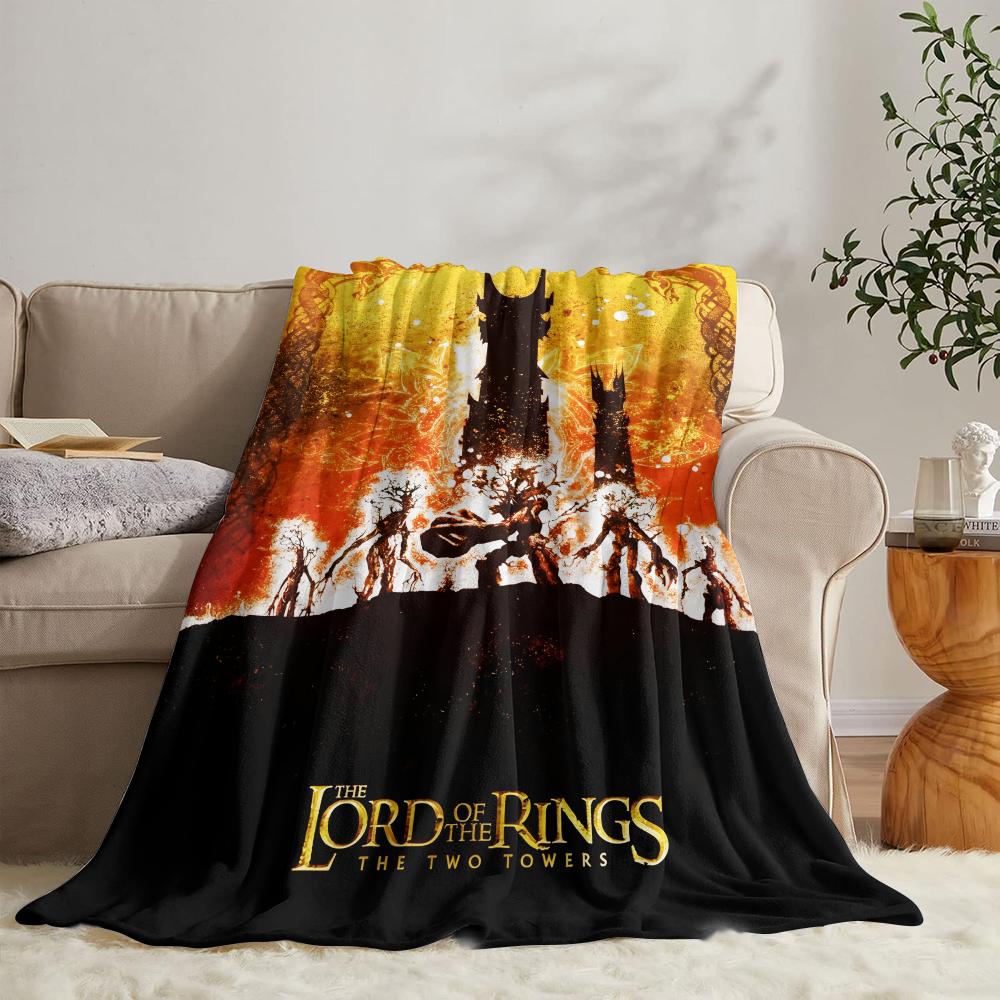 GUOYU Blanket Middle Earth Map Throw Soft Flannel Throw Summer Blanket Lightweight Cozy Nap Blanket for Sofa Bed Travel