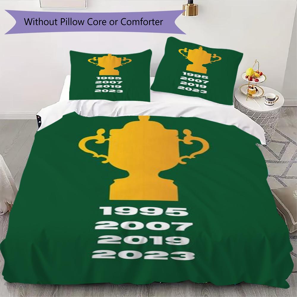 Springboks Rugby Pattern Bedding,Quilt Set Quilt Cover Pillowcase Home Birthday Gift(1 * duvet cover + 2 * pillowcase, without core)_lx