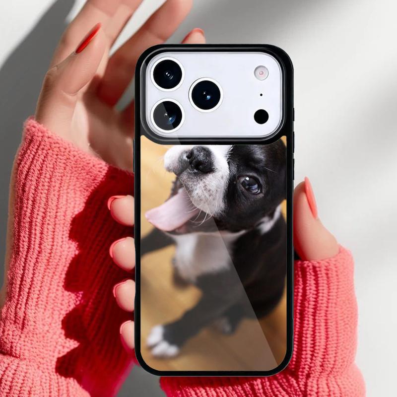 Boston Terrier Dog Faces Phone Case for iPhone 17 16 15 14 13 Pro Max Back Cover for 12 11 Pro Coque