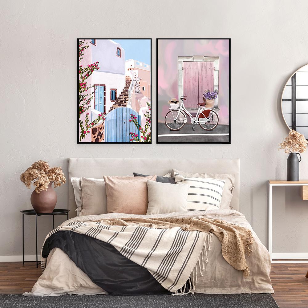 Travel Greek Posters Ocean Canvas Painting Nordic Floral Plant Art Prints Modern Beach Wall Pictures For Living Room Home Decor