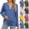 Женские рубашки с длинным рукавом и V-образным вырезом, повседневные топы, свободные нарядные базовые осенние наряды, одежда, зимняя модная одежда