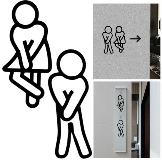 2 шт. Напечатанные на 3D принтере таблички для ванной комнаты, Дверь туалета, Мужской, Женский знак, Бизнес, Ресторан, Офис, Отель, Туалет, Настенная табличка для идентификации пола