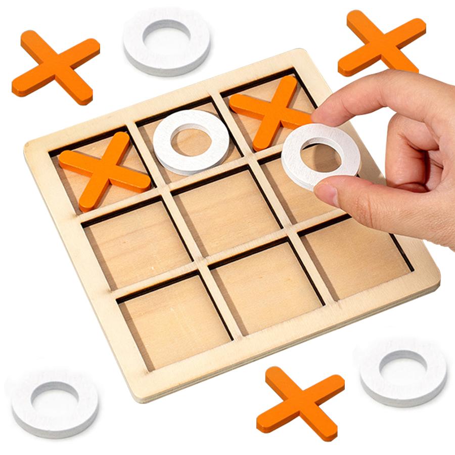 Крестики-нолики Классическая настольная игра XOXO Семейное развлечение Дорожные игрушки Стратегические игрушки Идеально для подарков на день рождения Деревянная сетка 3x3 JXB