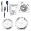 All in Disposable Dinnerware Set Party Tableware Set Disco Ball for Wedding