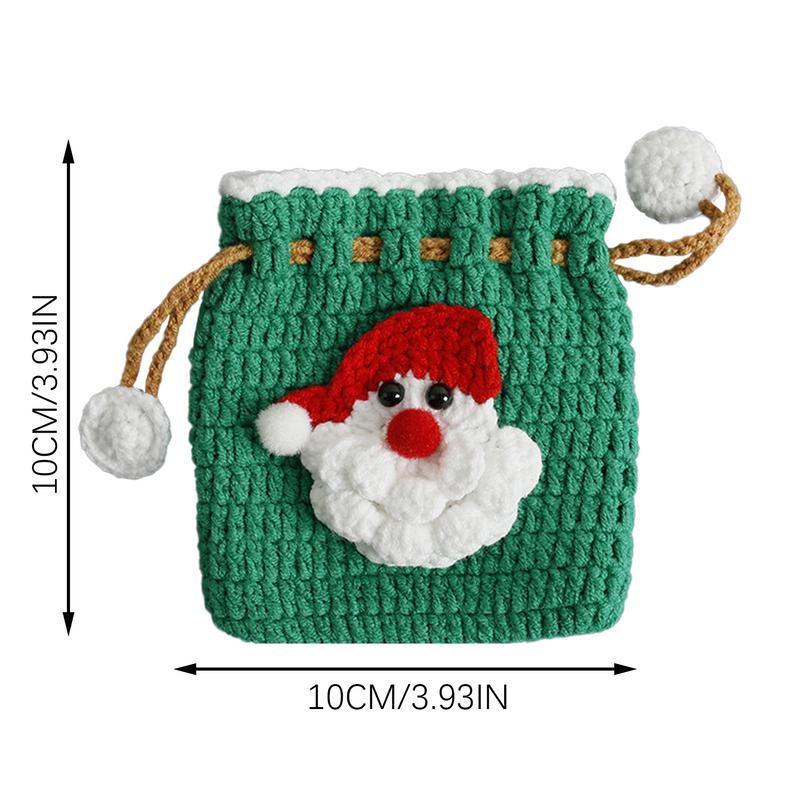 Coin Purse For Women Drawstring Crochet Christmas Wallet Coin Pouch For Change Money Cash Jewelry Lipstick Earbuds Shopping