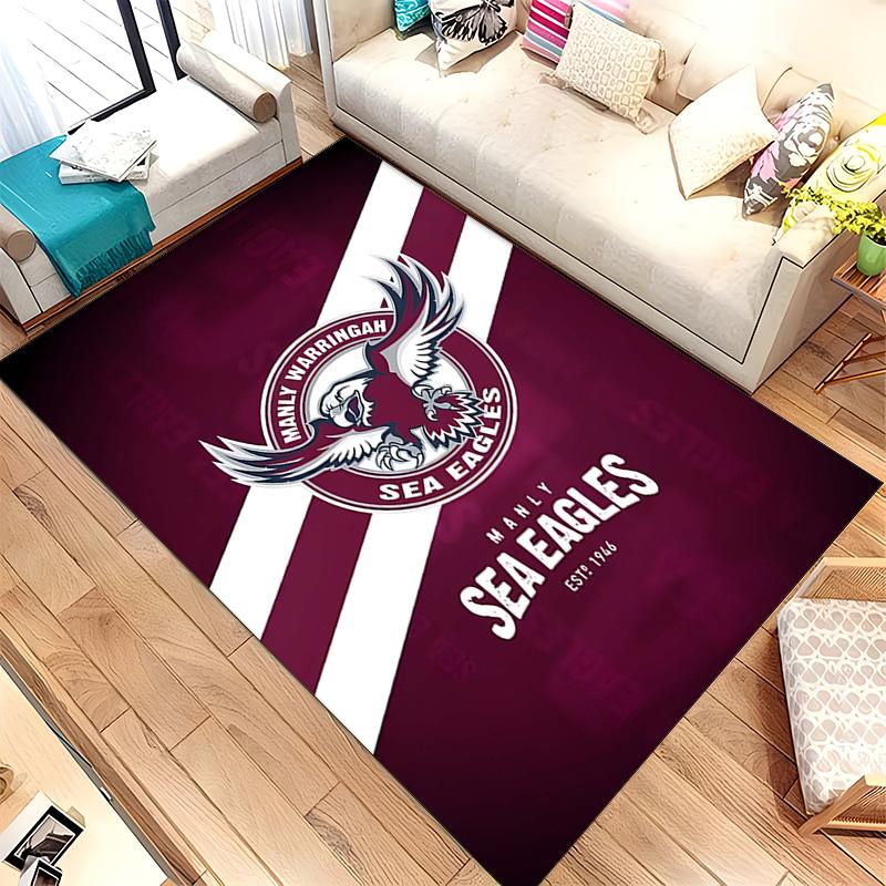 Manly Warringah Sea Eagles (23) Rug Suitable For Living Rooms Bedrooms Computer Rooms Dining Areas And Placement Under Tables And Chairs Also An Ideal