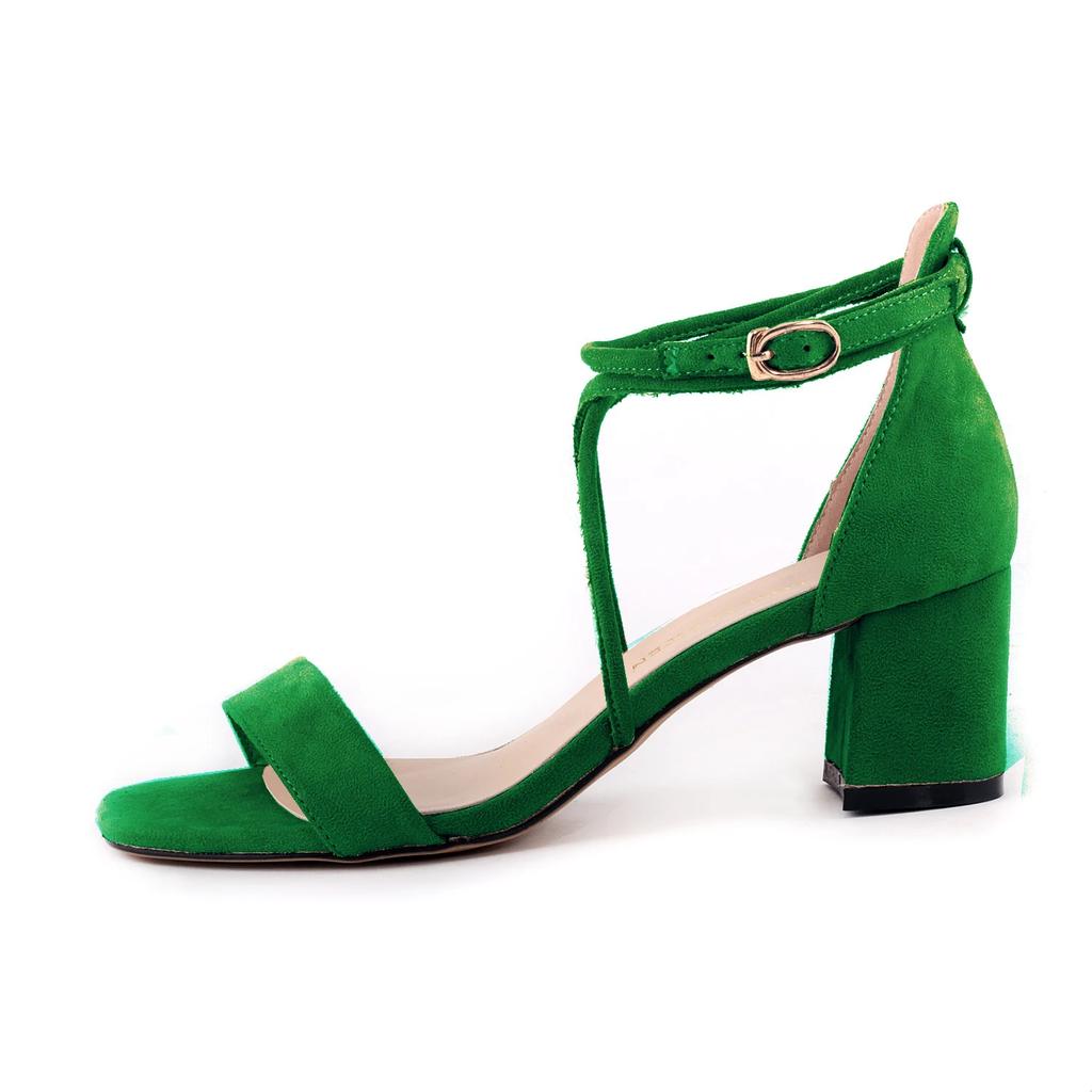 Женские сандалии, модные пикантные сандалии на низком каблуке 5 см, бархатные сандалии с ремешком на щиколотке, офисные туфли-лодочки, красные свадебные туфли на высоком толстом каблуке