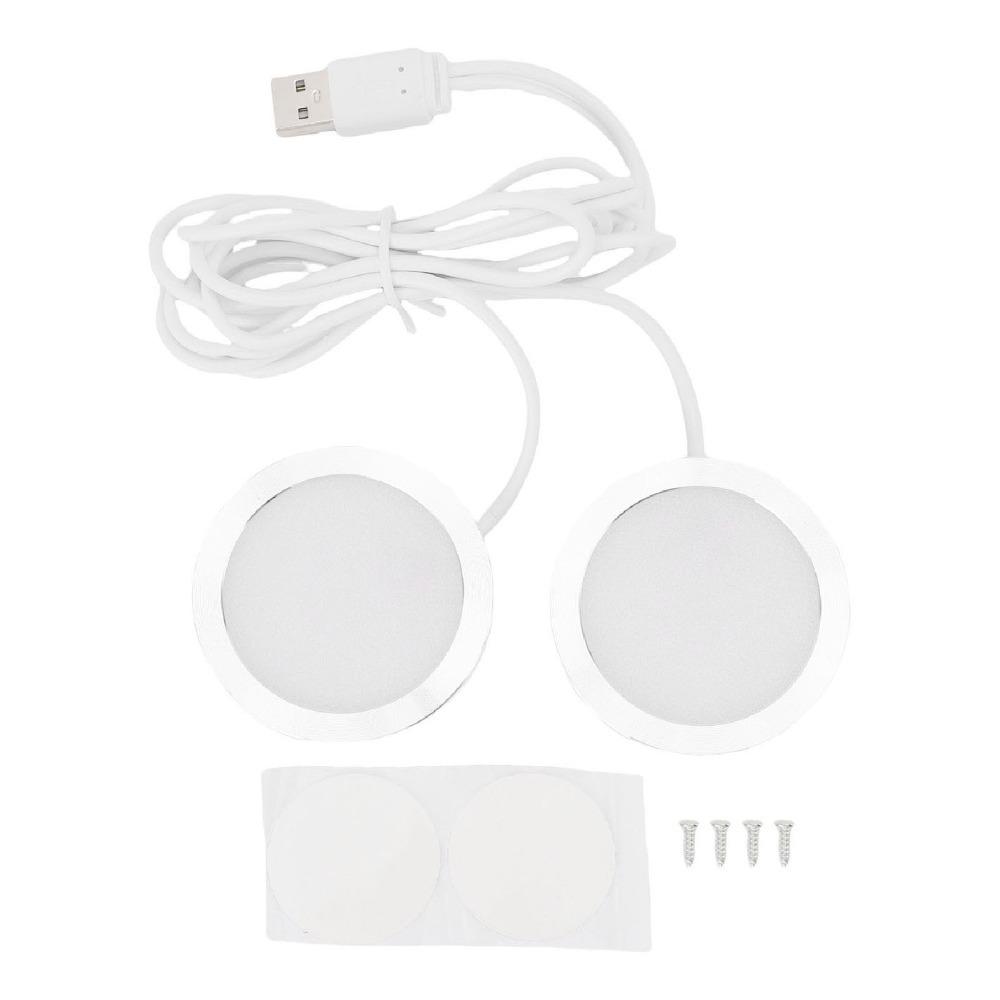 Мини светодиодный спот с двойной головкой, питание от USB 5 В, круглая подсветка под столешницу, без мерцания, CRI 90+, светодиодный спот для витрины