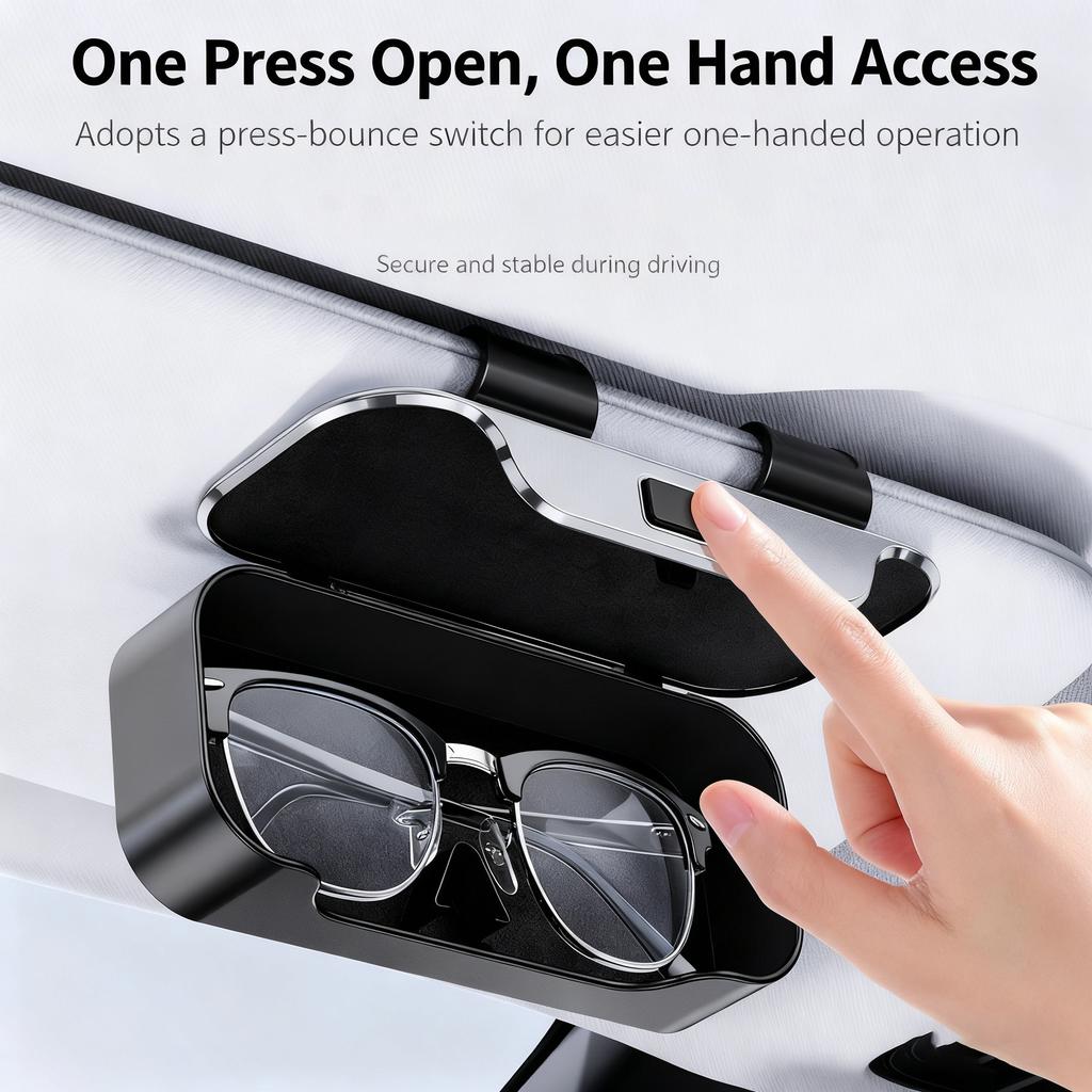 New Car Visor Glasses Case ABS Soft Flocking Inner Auto Sunglasses Organizer Storage Case Anti-Scratch Eyeglasses Protection Box