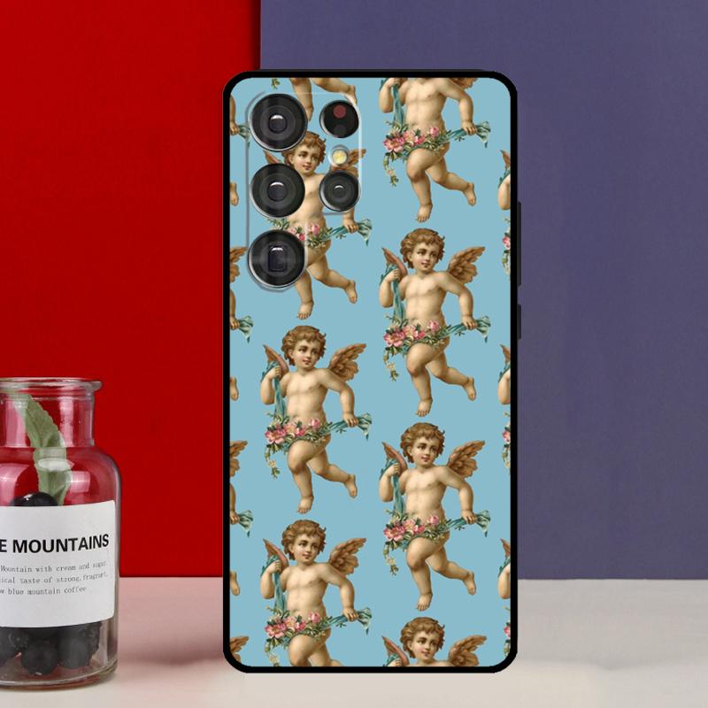 Чехол Funda с ангелами эпохи Возрождения в небе для Samsung Galaxy S25 Ultra S9 S10 S20 S21 S22 Plus S23 Ultra S24 FE