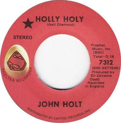 7-дюймовая пластинка JOHN HOLT Holly Holy 7312 Shelter Records 1971 Ямайка Регги Ска Даб Б/у