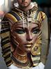 A Stylish Hooded Sweatshirt, a Casual Sports Hoodie Featuring Cleopatra Adorned with a Golden Mask, Her Gaze Deep And Magnificent, Complete with a
