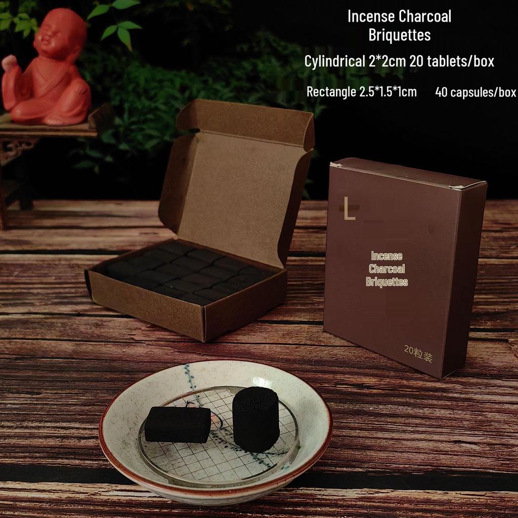 Purple Heartwood Incense Cutting Set: Board, Knife, Fire Separator, and Charcoal - Kodo Accessories