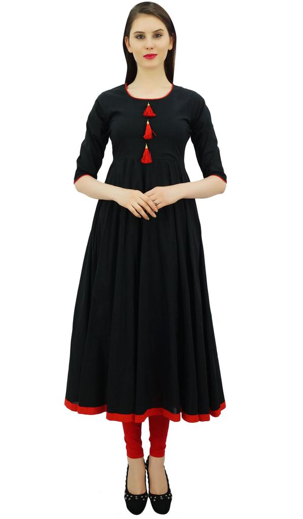 Bimba Женское дизайнерское этническое платье-курти Anarkali Kurta с кисточками