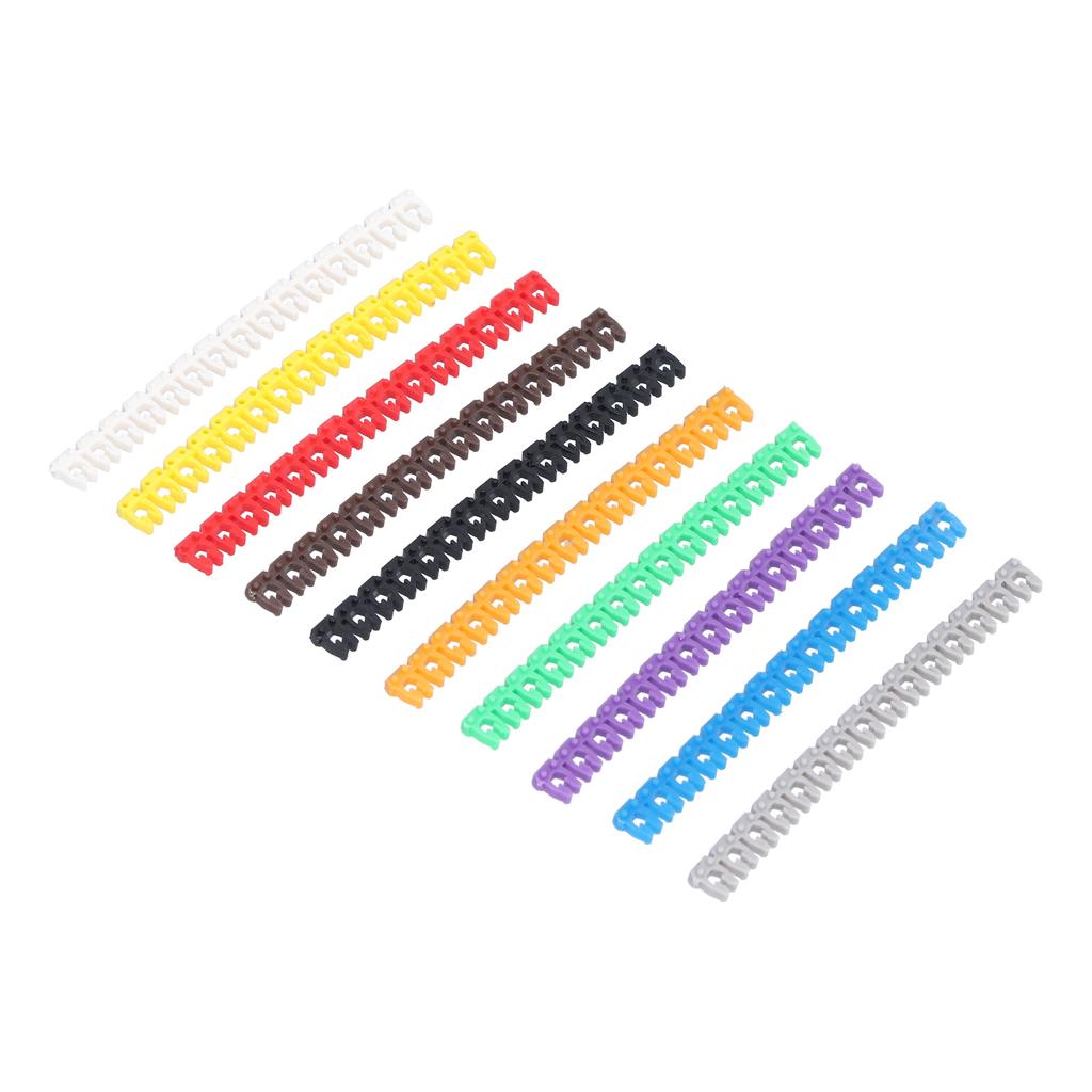 Накидные кабельные маркеры Водонепроницаемая трубка для идентификации кабеля Цветные 0?9 Номерная маркировочная трубка для провода