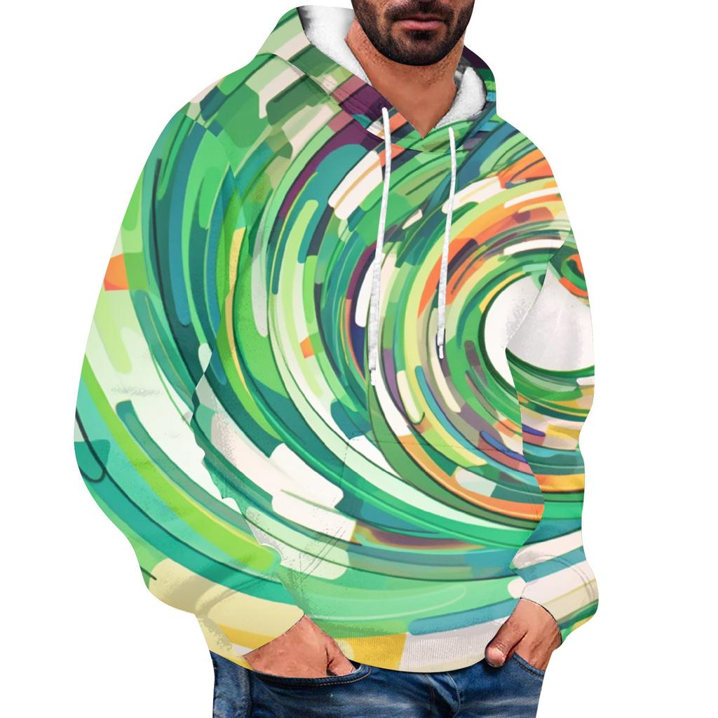 Men's Loose Printed Hooded Sweatshirt Men's Casual Fashion Sports Sweatshirt