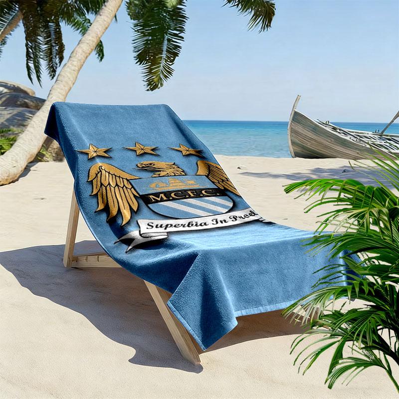 Manchester City F Print Beach Towel, Large Soft Quick Dry Towel for Beach Camping Swimming