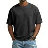 Men Casual T Shirt Waffle Knit Loose Fit T Shirts for Man Solid Color Short Sleeve Tee Oversized Fit Textured Fabric Crew Neck
