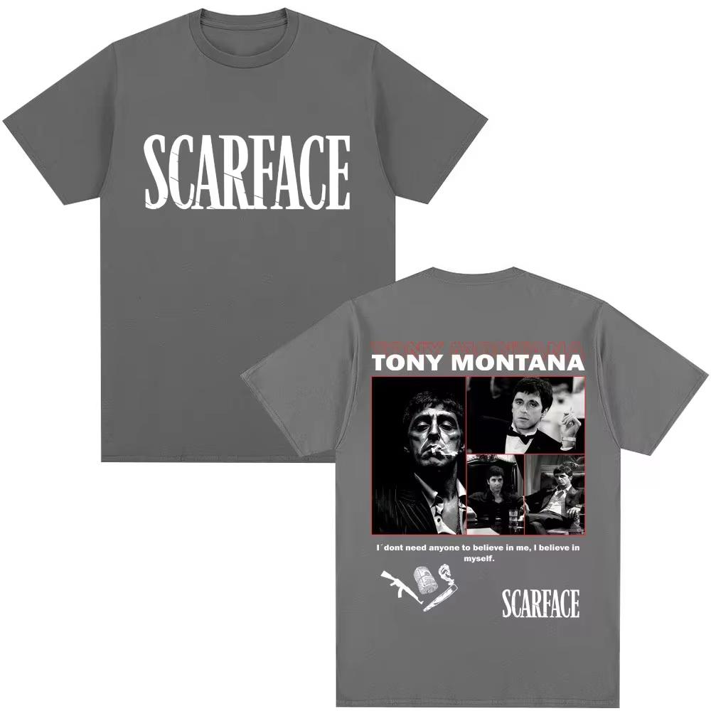 Tony Montana Scarface  Unisexs TShirt The World Is Yours Unisexs Clothing Hip Hop Vintage Short Sleeve Cotton Fashion T Shirts