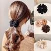 High Elasticity Autumn/Winter Fluffy Hair Ties - Gentle On Hair, Trendy Black Ponytail Accessory