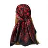 Women Neck Scarf Vintage Ethnic Style Contrast Color Square Shape Breathable Head Protection Soft Fabric Silky Women Head Wrap Female Headwear